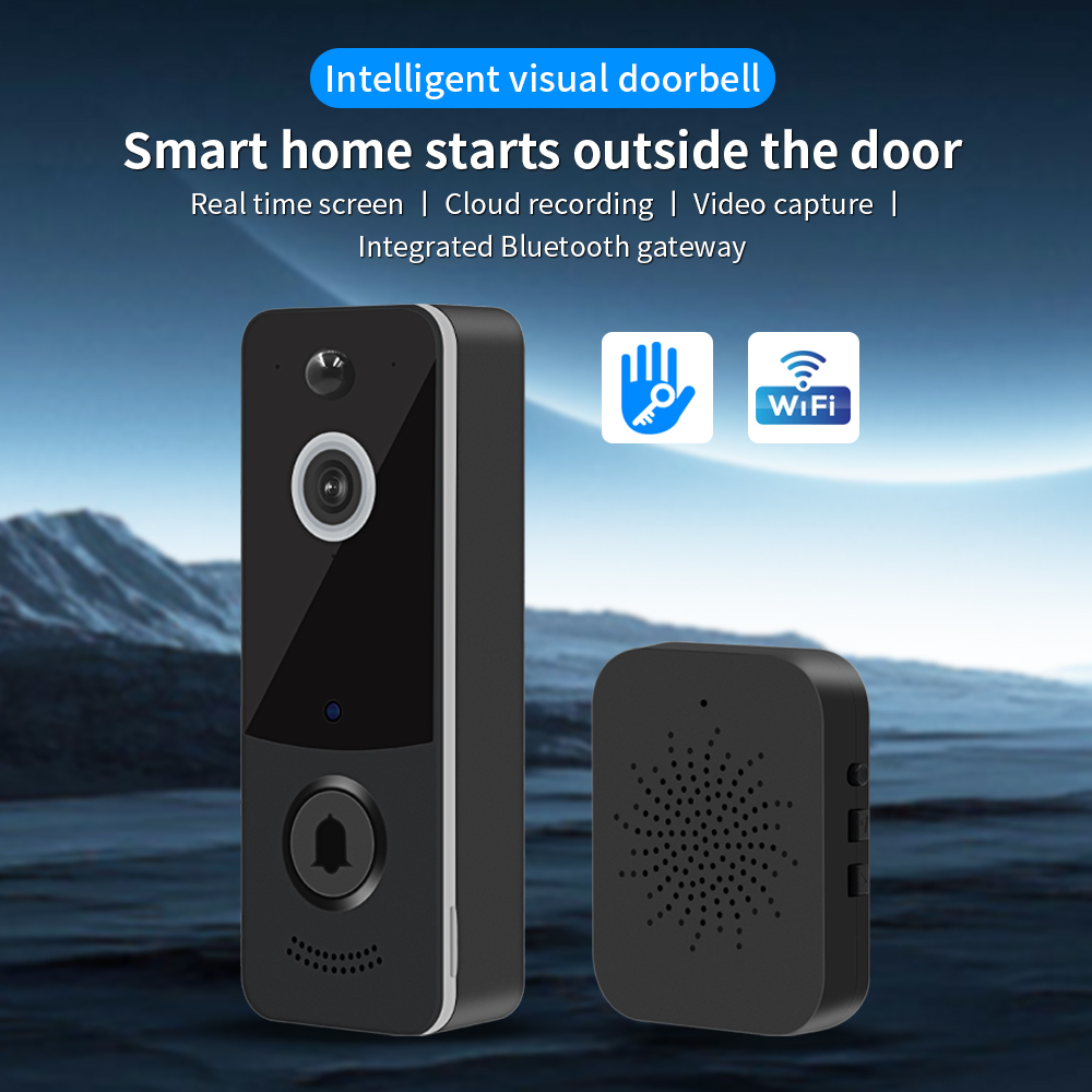 Home Security Monitoring Service - 1080P WIFI جرس باب يتضمن شاشة