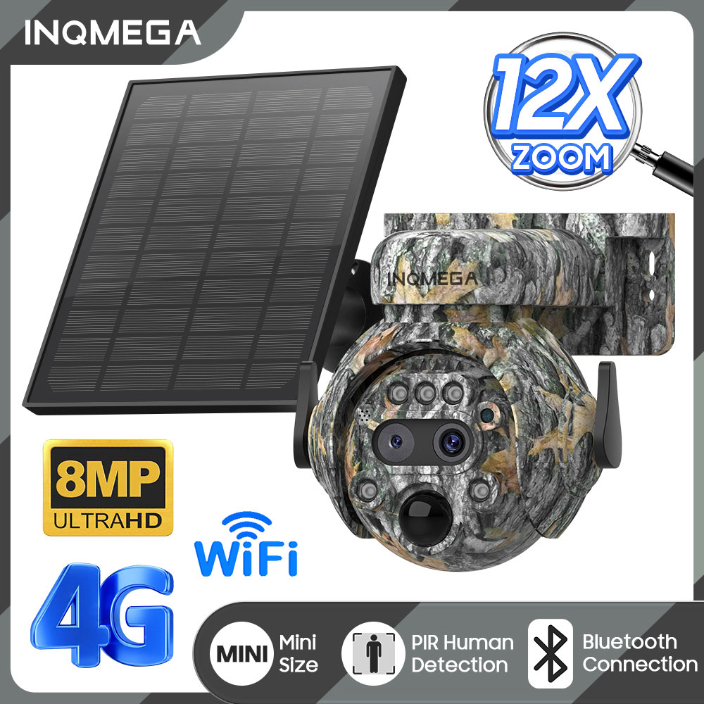 Home Security Panel - INQMEGA 8MP كاميرا تعمل بالطاقة الشمسية