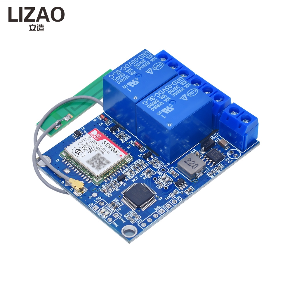 Home Security Using Gsm - وحدة تحكم LIZAO بقناتين GSM SMS