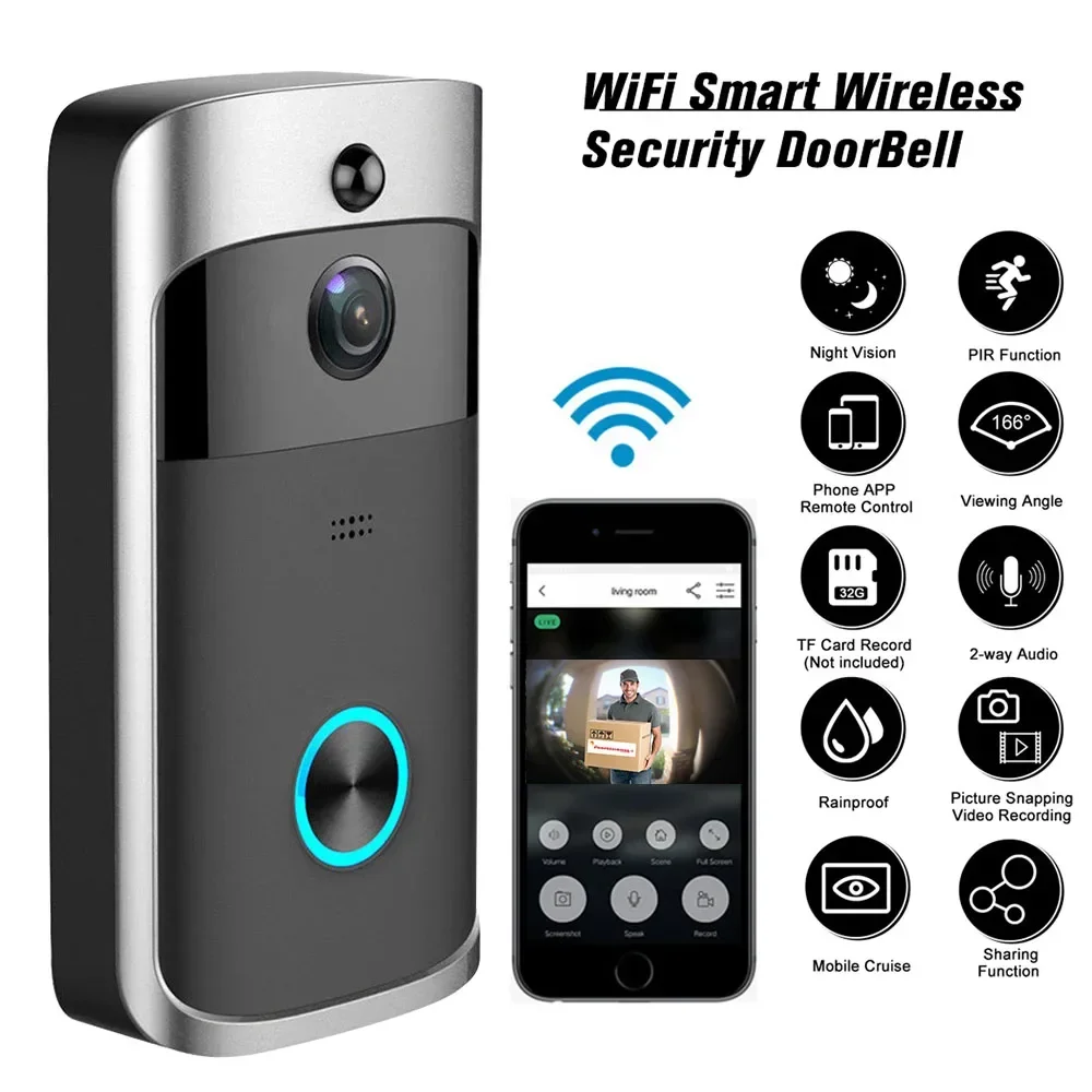 Home Security Monitoring Service - جرس باب ذكي لاسلكي بدقة 720P