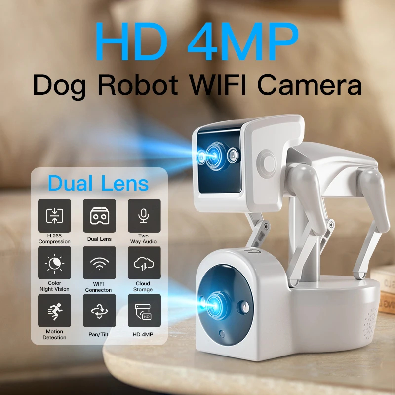 Home Security Robot Dog - كاميرا روبوت على شكل كلب بدقة