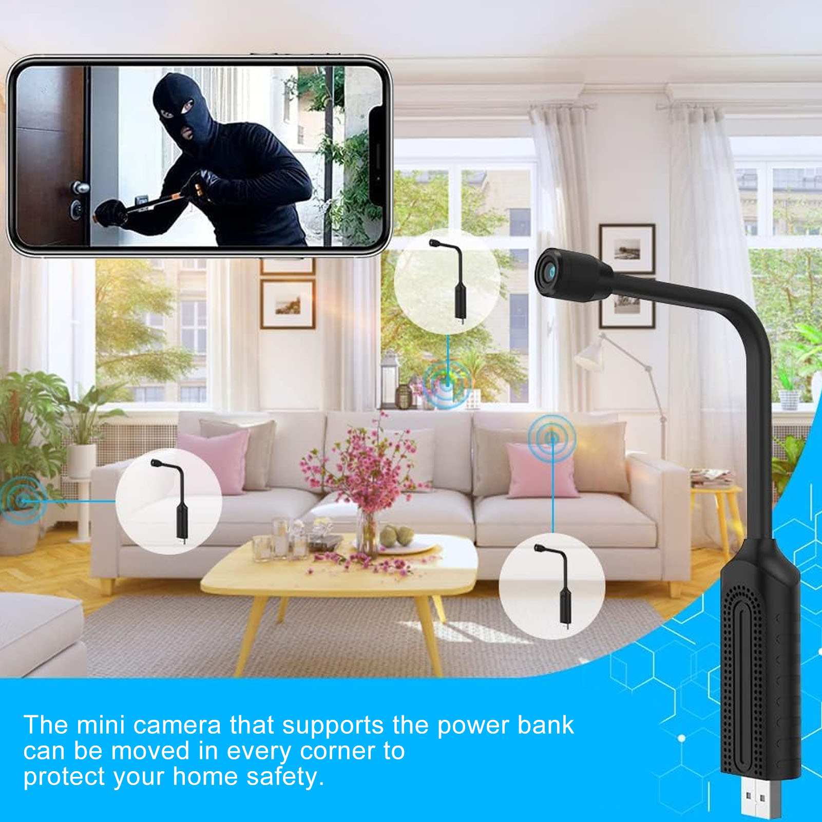 كاميرا أمان لاسلكية صغيرة واي  - مراجعة Home Security Monitoring Service وسعره