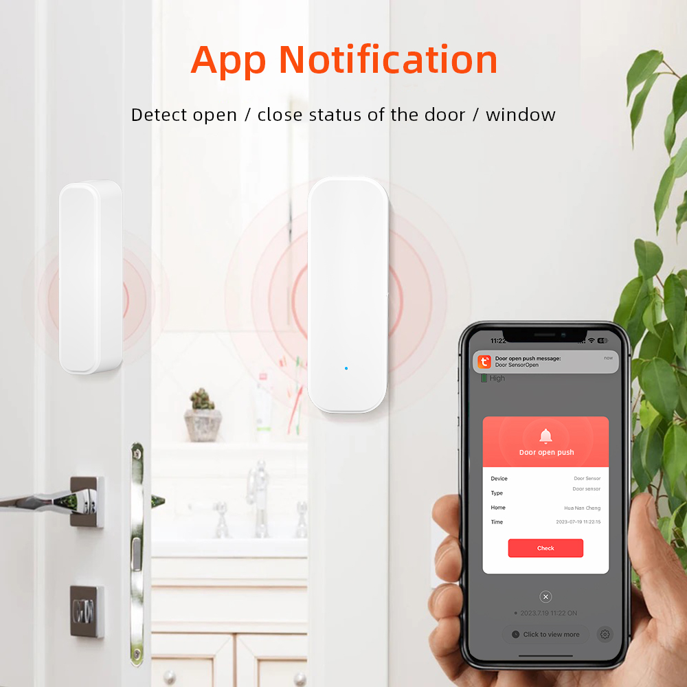 Tuya WiFi Zigbee نافذة مستشعر  - مراجعة Home Security Battery وسعره
