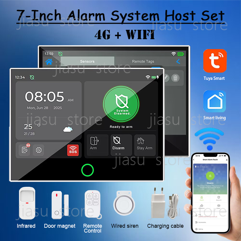 نظام إنذار أمني ذكي سلكي ولاسل - مراجعة Home Security Using Gsm وسعره