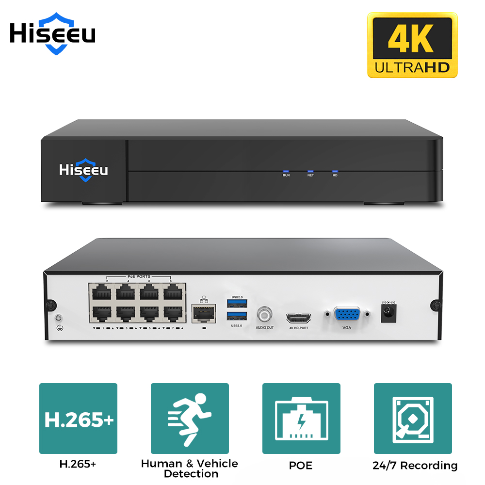 Hiseeu 8CH 4K PoE NVR شبكة مسج - مراجعة Home Security With Camera وسعره