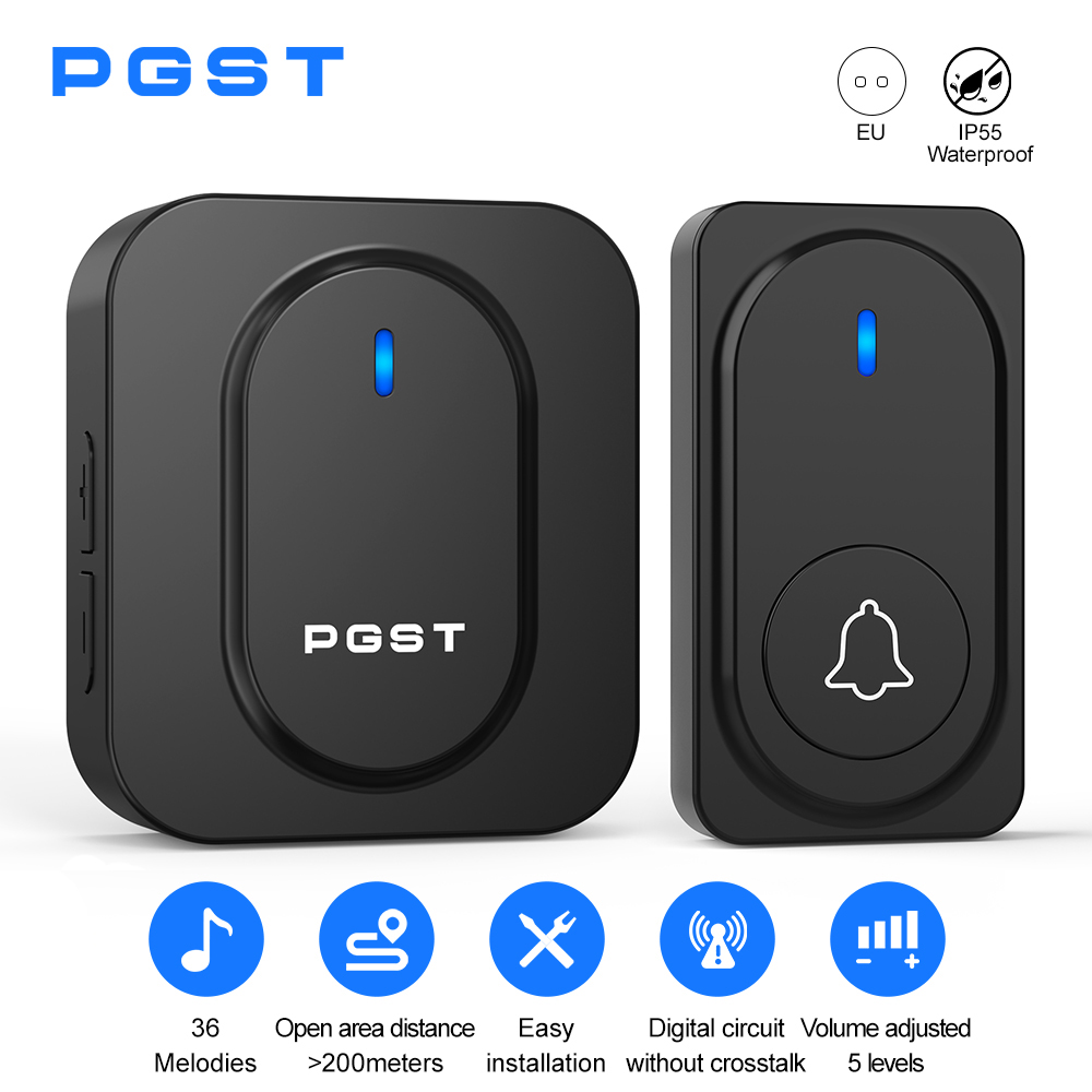 جرس باب لاسلكي من PGST مع 36 ن - مراجعة Home Security Installation وسعره