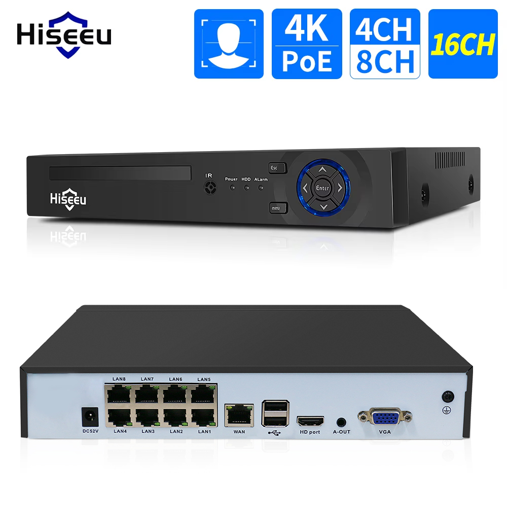 Hiseeu 4CH 10CH 16CH 4K 8MP 5M - مراجعة Home Security With Camera وسعره