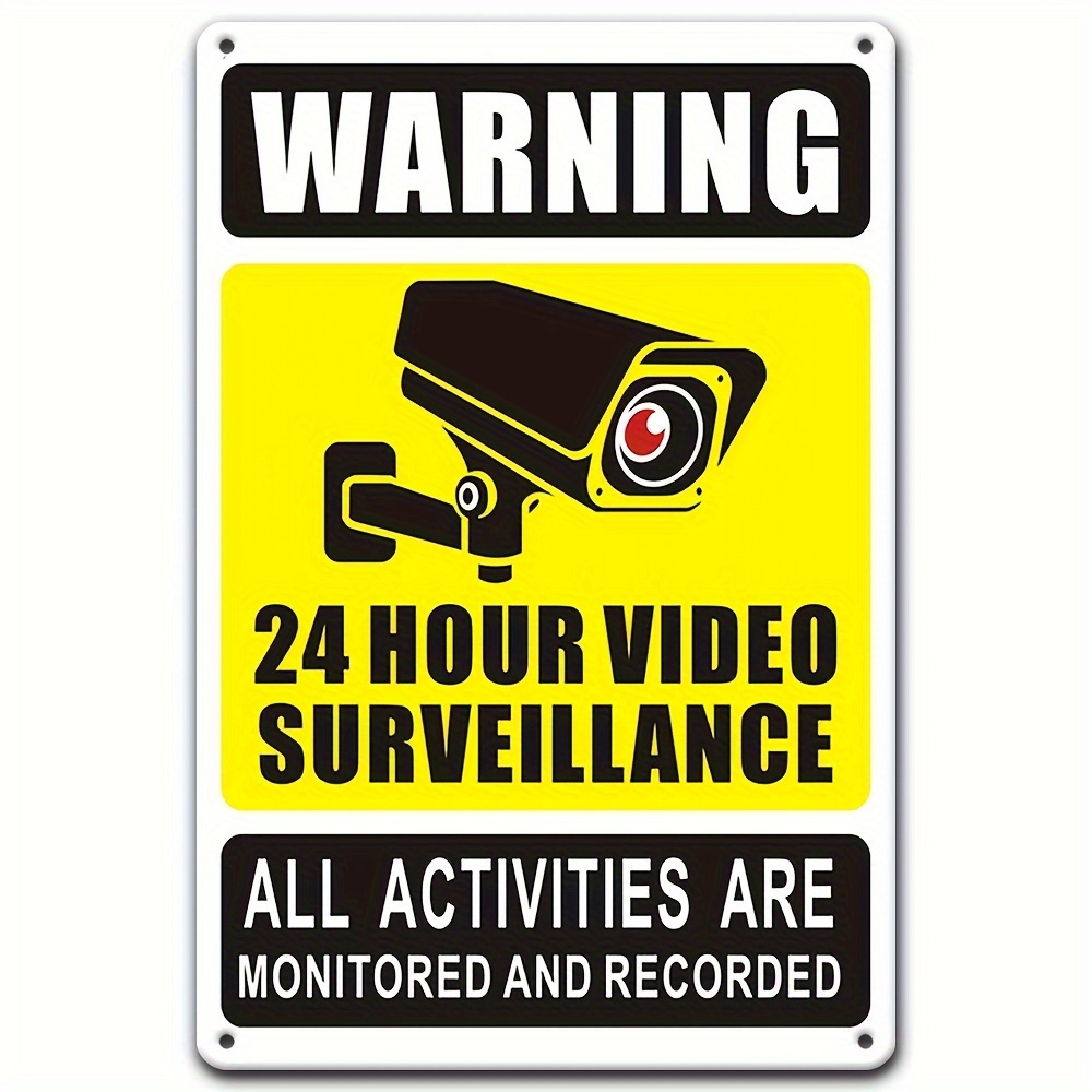 علامة تحذير للمراقبة بالفيديو  - مراجعة Home Security Panel وسعره