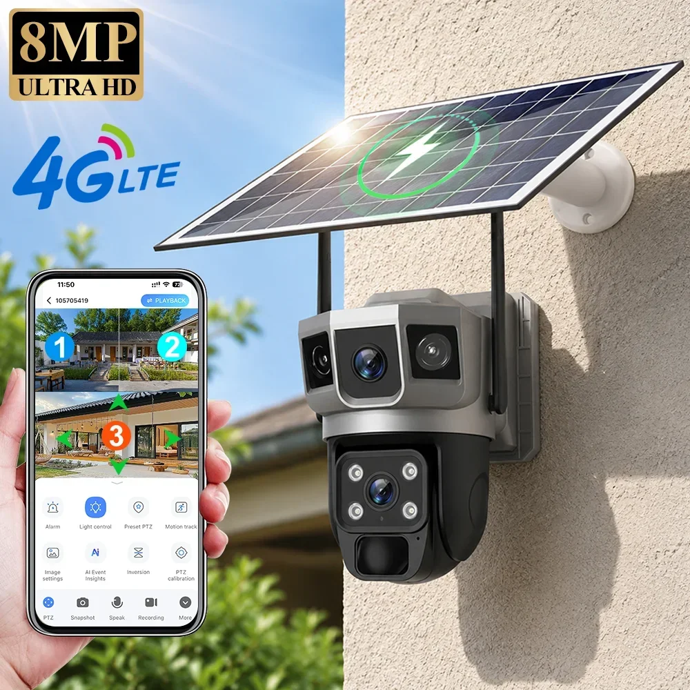 كاميرا V380 بدقة 4K مع 3 شاشات - مراجعة Home Security Panel وسعره