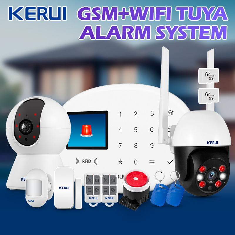 KERUI Tuya طقم إنذار منزلي لاس - مراجعة Home Security No Wifi وسعره