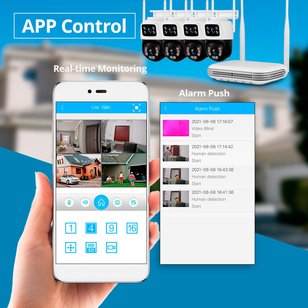 كاميرا KERUI 2K 4MP خارجية عال - مراجعة Home Security Panel وسعره